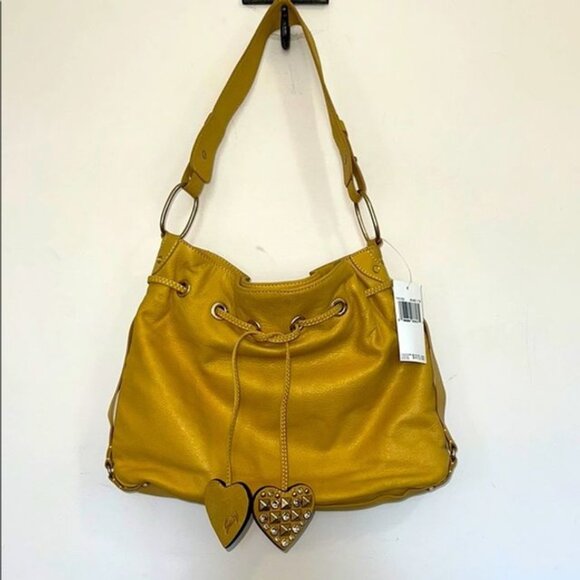 Juicy Couture Y2K Yellow Leather Shoulder Bag